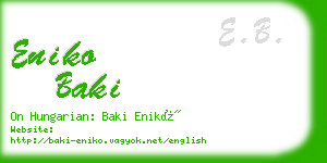 eniko baki business card